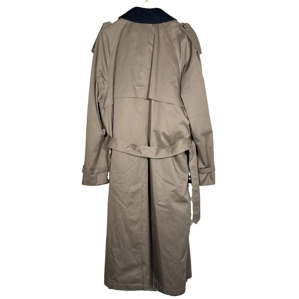 Vintage Chaps Ralph Lauren Men's 44XL Trench Coat Tan Zip Out Liner Belted
